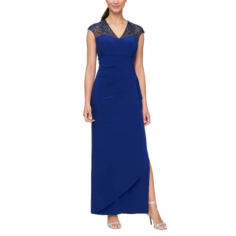 Animal - print wedding guest dresses in subtle colors for a bold statementAlex Evenings AE81351585 Long Formal Fitted Dress