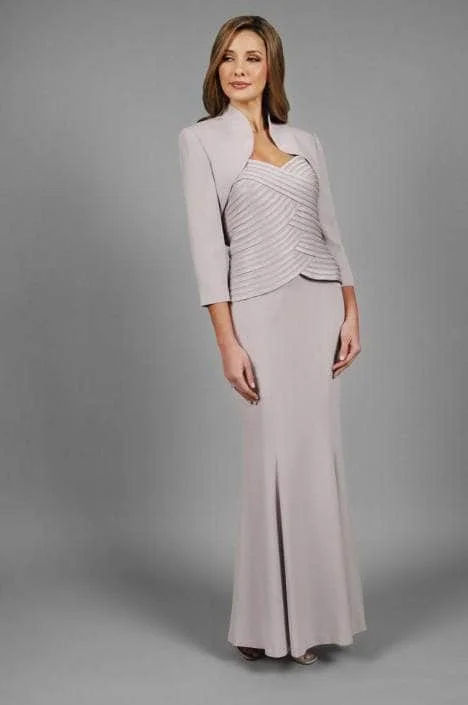 Wedding guest dresses with mesh panels and empire waistsAlexander by Daymor 707003 - Sweetheart Neckline Gown with Bolero