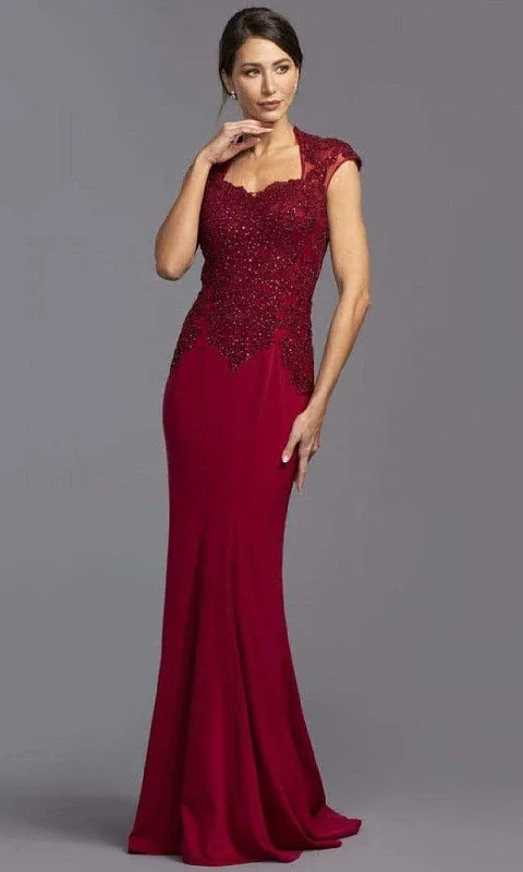Wrap - style wedding guest dresses with bow accentsAspeed Design - L2220 Cap Sleeves, Sweetheart Evening Dress