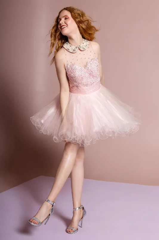 Metallic wedding guest dresses for a glamorous weddingProm Short Dress Homecoming