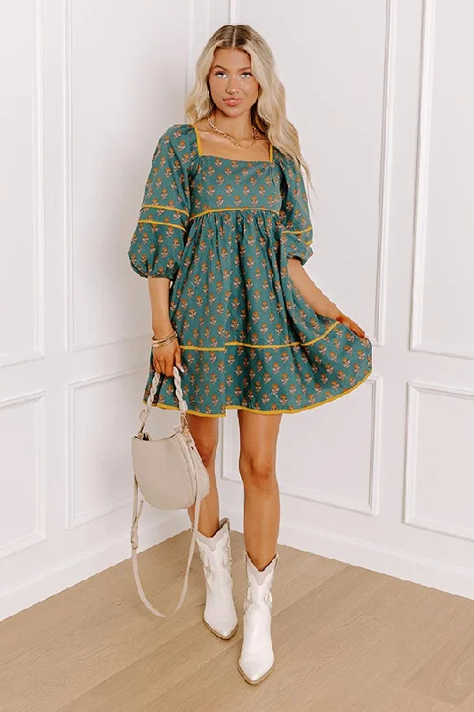 Mini dresses with ribbed textures for a unique appearanceBoho Brunch Floral Mini Dress