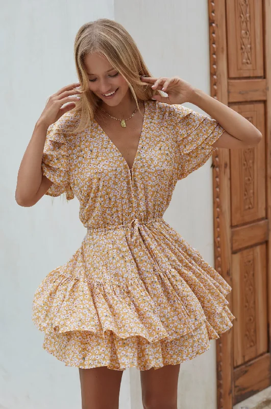 Animal print mini dresses for a bold statementBonfire Layered Frill Dress