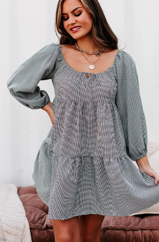 Mini dresses with tassel accents for a fun touchCarlinn Off-The-Shoulder Tiered Dress (Black)