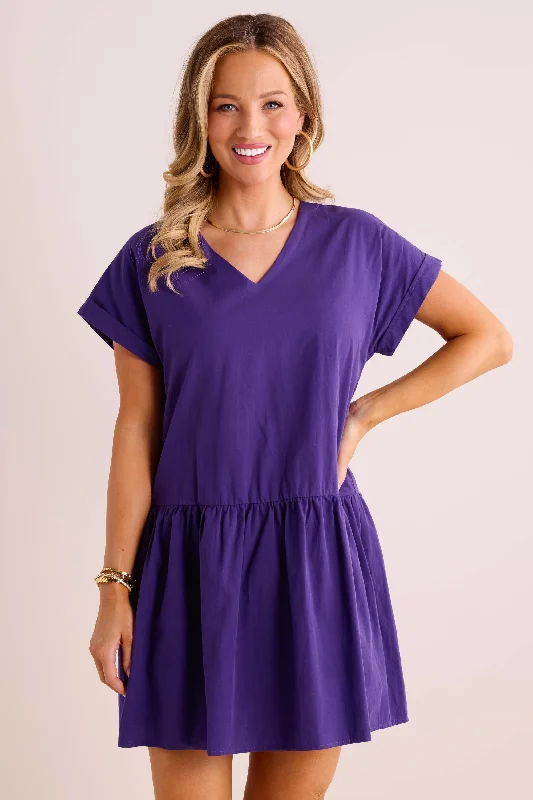 Mini dresses with off - the - shoulder stylesCece Dress- Purple