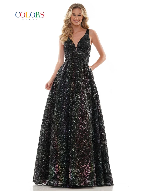 Wedding guest dresses with cut - out details and midi lengthsColors 2774 Colors Long Sleeveless Lace Prom Ball Gown