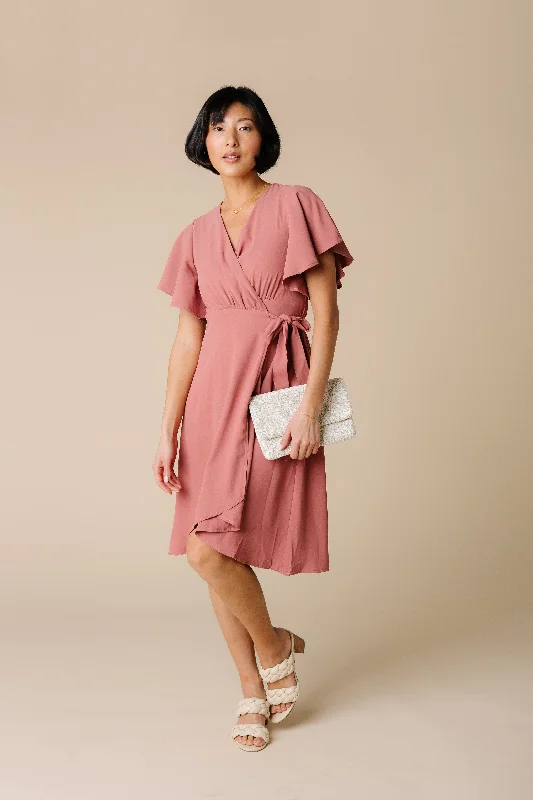 Mini dresses with belted waists for a defined silhouetteDaphne Tulip Wrap Dress - Rose