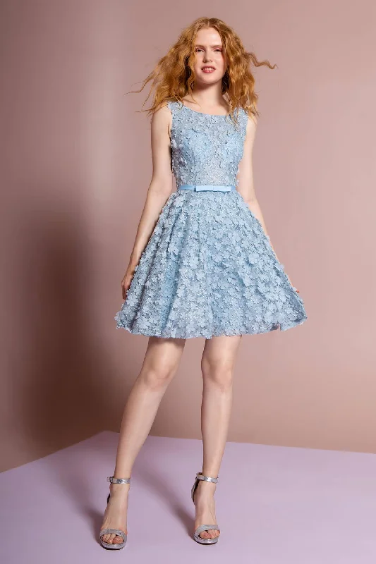 Sleeveless wedding guest dresses with pleated bodicesFormal Short Cocktail Dress