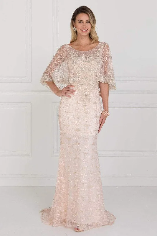 Sleeveless wedding guest dresses with pleated bodicesElizabeth K Bridal - GL1535 Embellished Illusion Bateau Sheath Dress