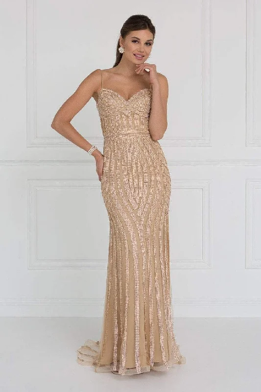 Wedding guest dresses with fringe accents for a bohemian - inspired weddingElizabeth K - GL1543 Rhinestone Accented Sweetheart Sheath Dress Wedding guest dresses with fringe accents for a bohemian - inspired weddingElizabeth K - GL1543 Rhinestone Accented Sweetheart Sheath Dress