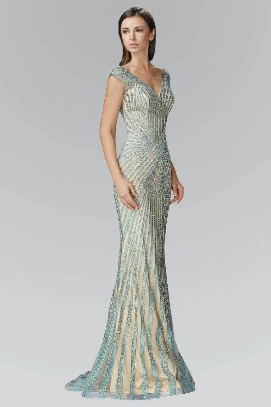 Wedding guest dresses with tassel - adorned belts and A - line skirtsElizabeth K - GL2053 Beaded V-Neck Prom Gown Wedding guest dresses with tassel - adorned belts and A - line skirtsElizabeth K - GL2053 Beaded V-Neck Prom Gown