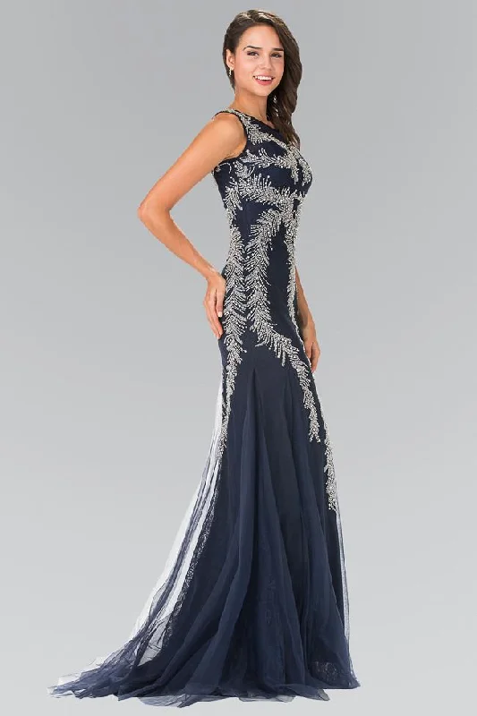 Animal - print wedding guest dresses in subtle colors for a bold statementElizabeth K - GL2289 Sequined Mermaid Gown