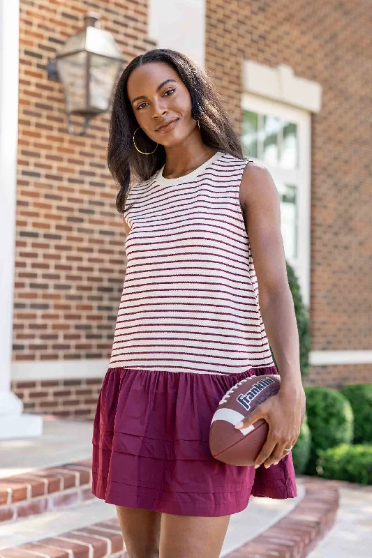 Mini dresses with high - low hems for a modern twistFaye Dress- Burgundy