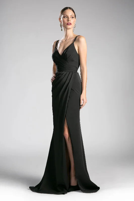 Sequined wedding guest dresses for an evening weddingCinderella Divine KC1850 Long High Slit Open Back Formal Prom Dress