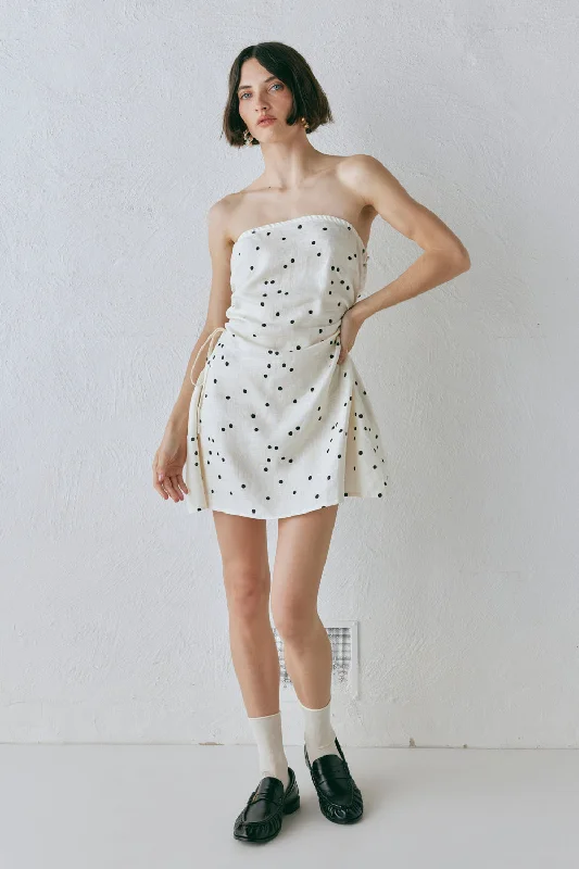 Mini dresses with polka dot patternsGaia Linen Mini Dress Dot