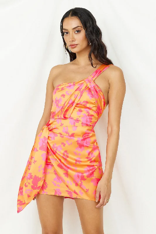Metallic mini dresses for a glamorous eventHeading Out Of Town Dress Orange