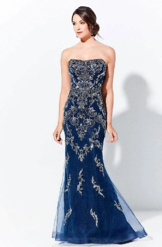 Wedding guest dresses with mesh panels and empire waistsIvonne D by Mon Cheri - 120D06 Embellished Strapless Long Dress