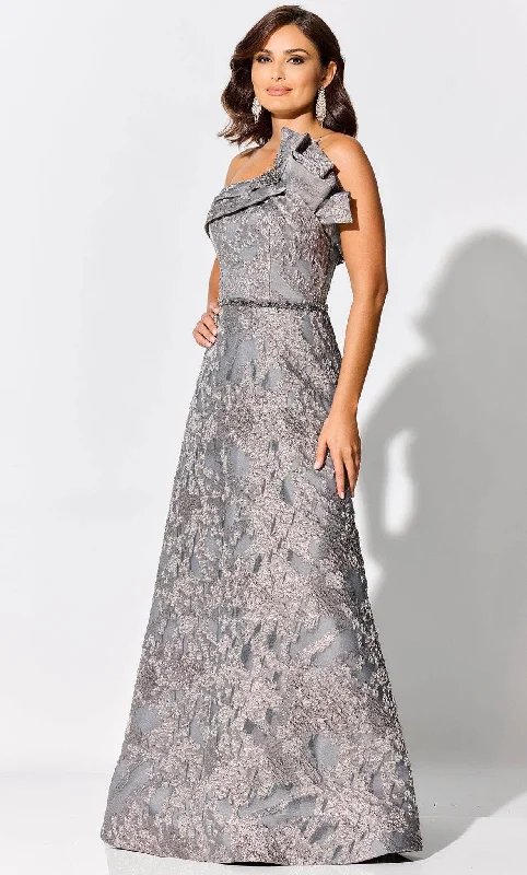 Asymmetric - hem wedding guest dresses in metallic huesIvonne D ID304 - One Shoulder Brocade Evening Gown