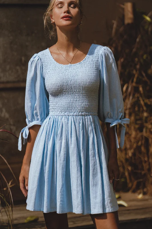 Linen mini dresses for a breathable summer optionJolie Puff Sleeve Linen Mini Dress