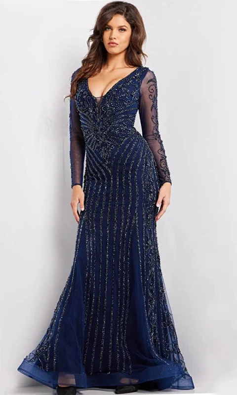 Geometric - printed wedding guest dresses for a modern weddingJovani 24236SC - Long Sleeve Beaded Evening Gown Geometric - printed wedding guest dresses for a modern weddingJovani 24236SC - Long Sleeve Beaded Evening Gown