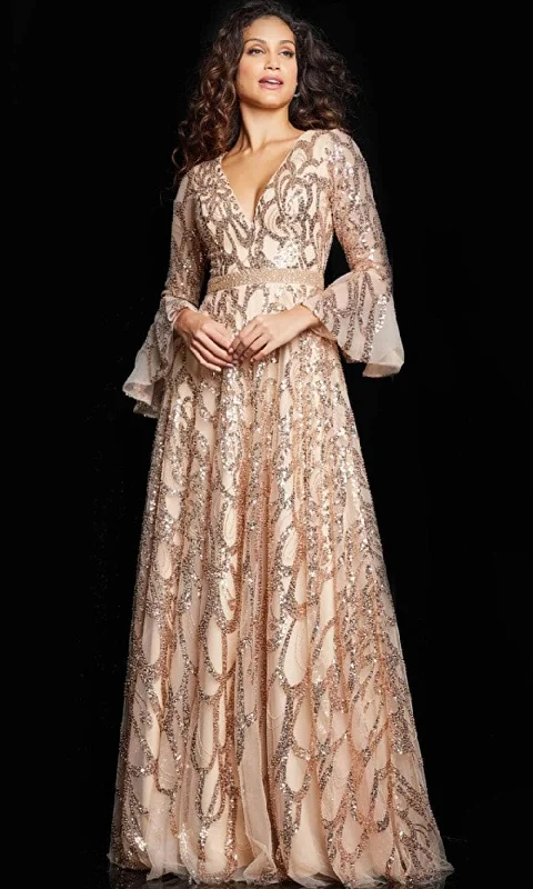 Velvet - trimmed wedding guest dresses in burgundy for a formal eventJovani 36380SC - Long Sleeve Sequin Formal Dress Velvet - trimmed wedding guest dresses in burgundy for a formal eventJovani 36380SC - Long Sleeve Sequin Formal Dress