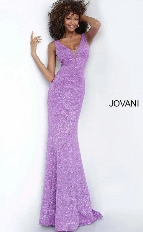 Polka - dot - printed wedding guest dresses with short sleevesJovani 45811 Prom Long Formal Evening Dress