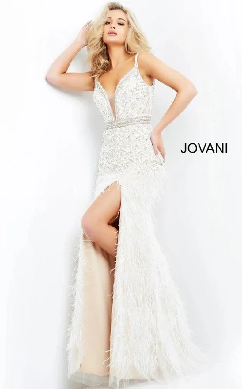 Off - the - shoulder wedding guest dresses in chiffonJovani 04626 Sleeveles Long Formal Prom Gown