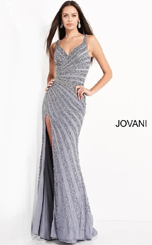 Wedding guest dresses with tiered skirts for a feminine lookJovani 04539 Sleeveless Long Formal Prom Gown