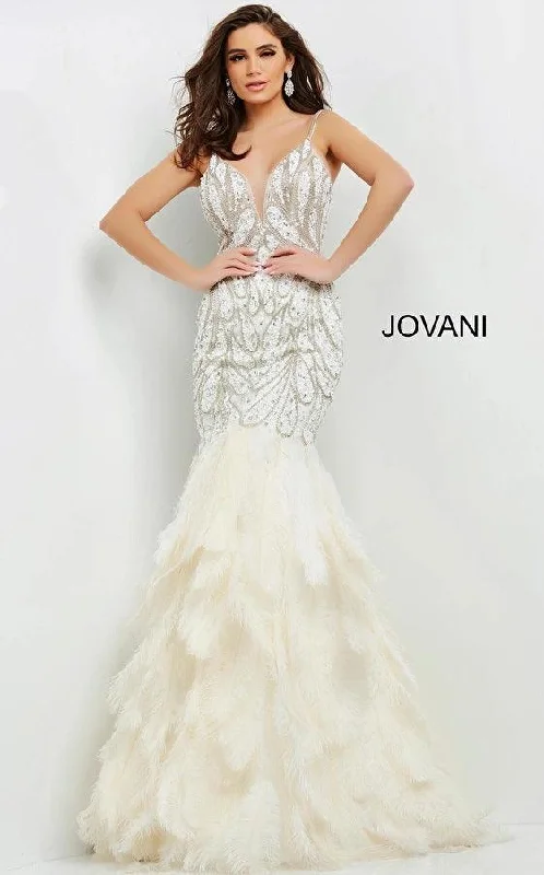 Geometric - printed wedding guest dresses for a modern weddingJovani 04625 Long Formal Mermaid Evening Prom Dress