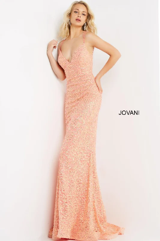 Wedding guest dresses with gathered skirts and V - necklinesJovani 08489 Spaghetti Strap Long Formal Prom Dress Wedding guest dresses with gathered skirts and V - necklinesJovani 08489 Spaghetti Strap Long Formal Prom Dress