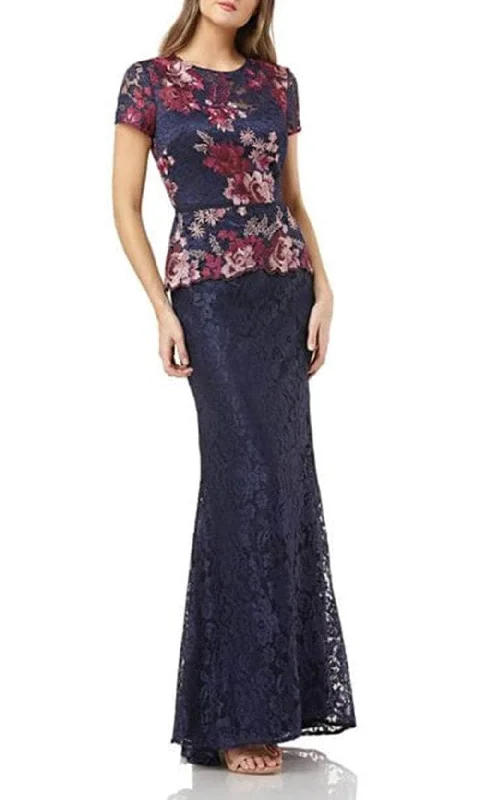 Wedding guest dresses with pom - pom trims for a playful lookJS Collections 866452 - Short Sleeves Jewel Neck Formal Dress