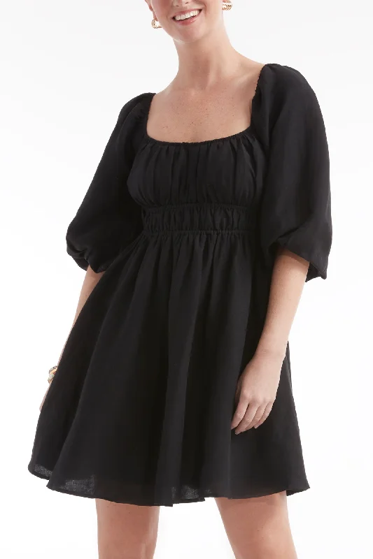 Ruffled mini dresses for a romantic touchLala Cinched Long Sleeve Mini Dress - FINAL SALE
