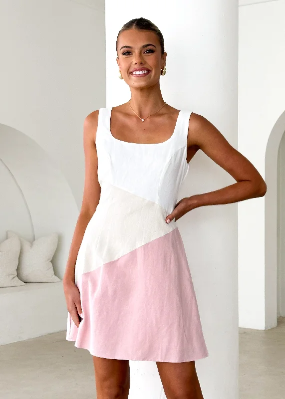 Mini dresses with high - low hems for a modern twistLana Dress - Pink Splice