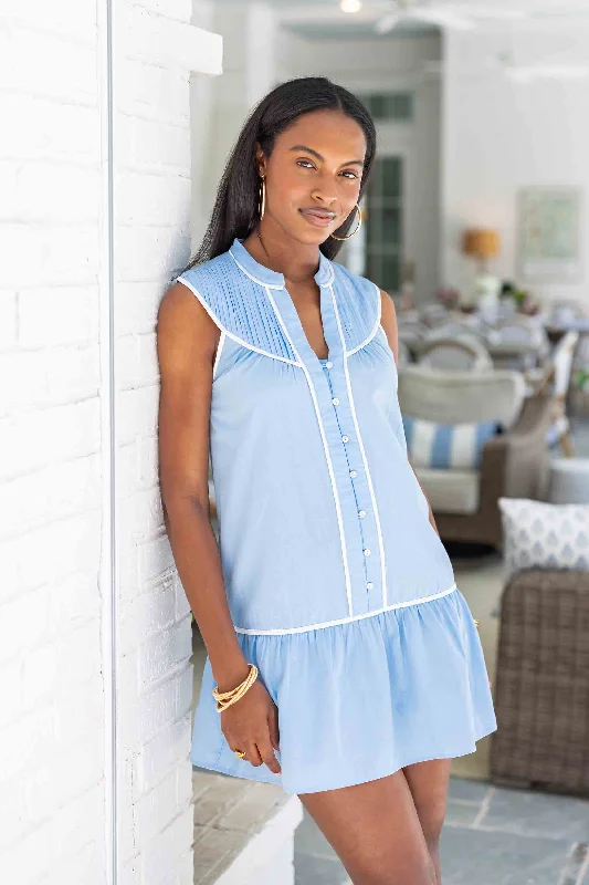 Mini dresses with fringe for a bohemian styleLori Dress- Blue