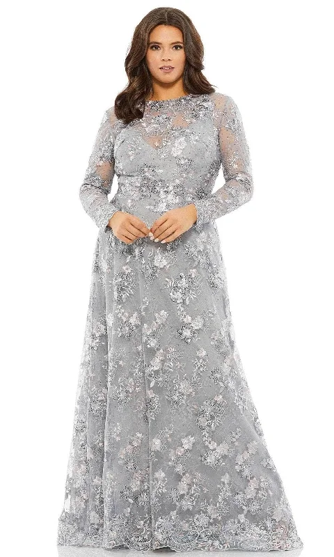 Wedding guest dresses with high - low hems and floral appliquesMac Duggal 67923 - Long Sleeves Jewel Neckline Formal Dress Wedding guest dresses with high - low hems and floral appliquesMac Duggal 67923 - Long Sleeves Jewel Neckline Formal Dress