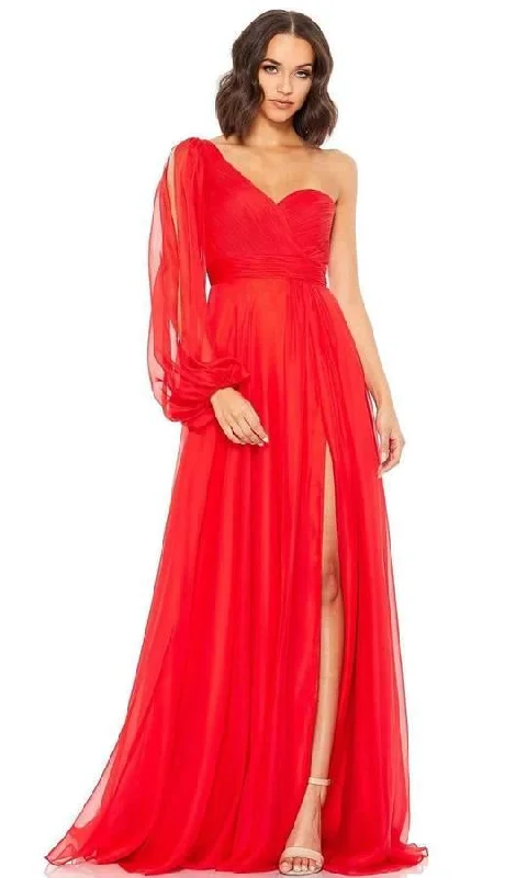 Wedding guest dresses with gathered skirts and V - necklinesMac Duggal 67810 Long Prom Dress