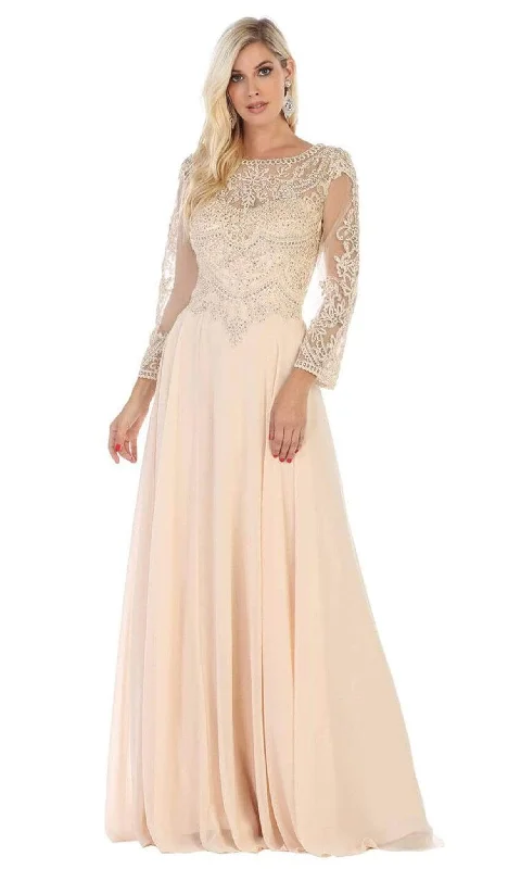 Wedding guest dresses with tassel - adorned belts and A - line skirtsMay Queen MQ1615B - Illusion Sleeve A-Line Prom Dress Wedding guest dresses with tassel - adorned belts and A - line skirtsMay Queen MQ1615B - Illusion Sleeve A-Line Prom Dress