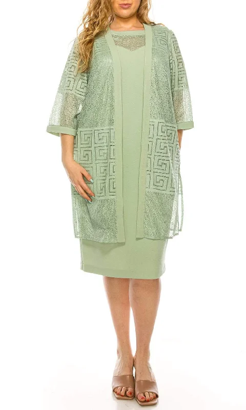 Printed wedding guest dresses with tropical motifs for beach weddingsMaya Brooke - 29140 Two Piece Column Midi Dress