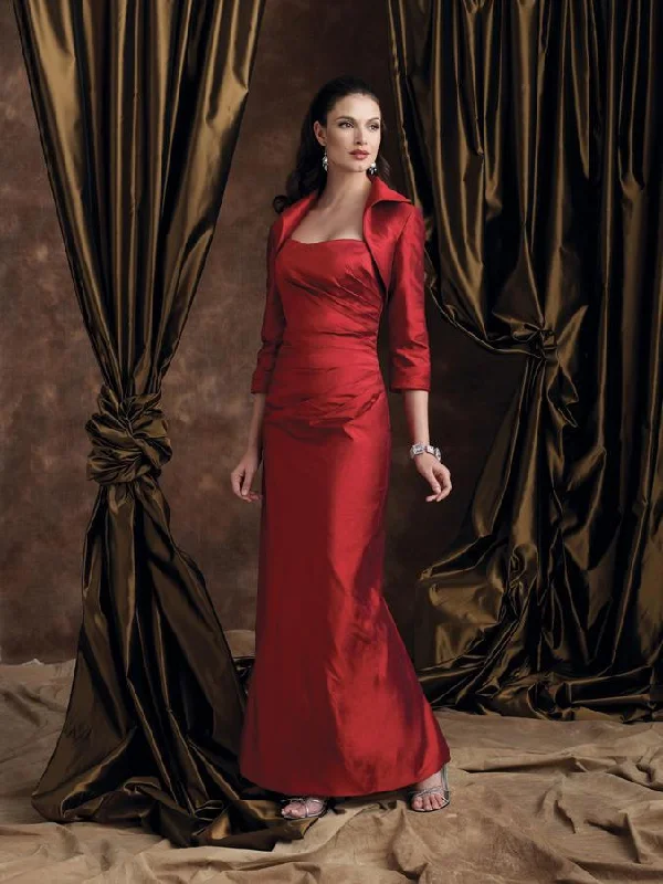 Midi wedding guest dresses in navy blue for a formal affairMon Cheri 28935 Boutique Long Dress In Red