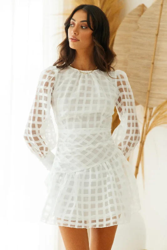 Mini dresses with spaghetti straps for a delicate lookMoonlit Water Dress White