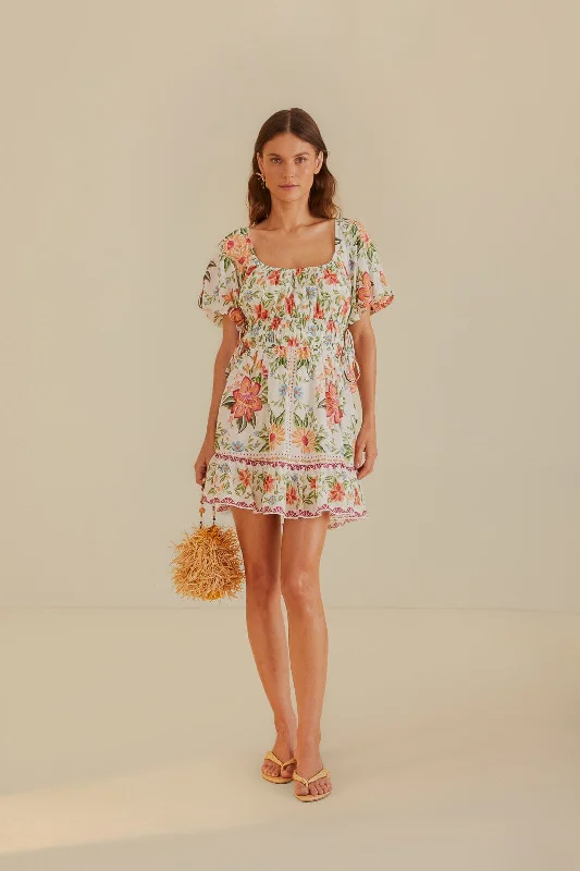 Mini dresses with button - down frontsOff-White Bloom Garden Euroflax™Premium Linen Mini Dress