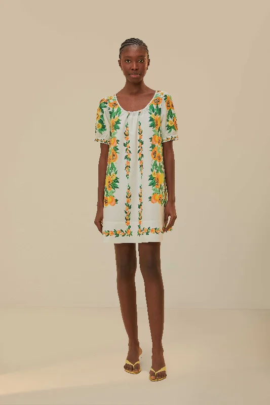 Mini dresses with empire waists for a flattering fitPapaya Salad Scarf Mini Dress