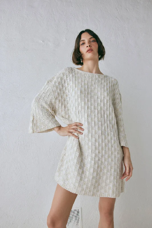 Satin mini dresses for a luxurious feelPia Knit Tunic Cream