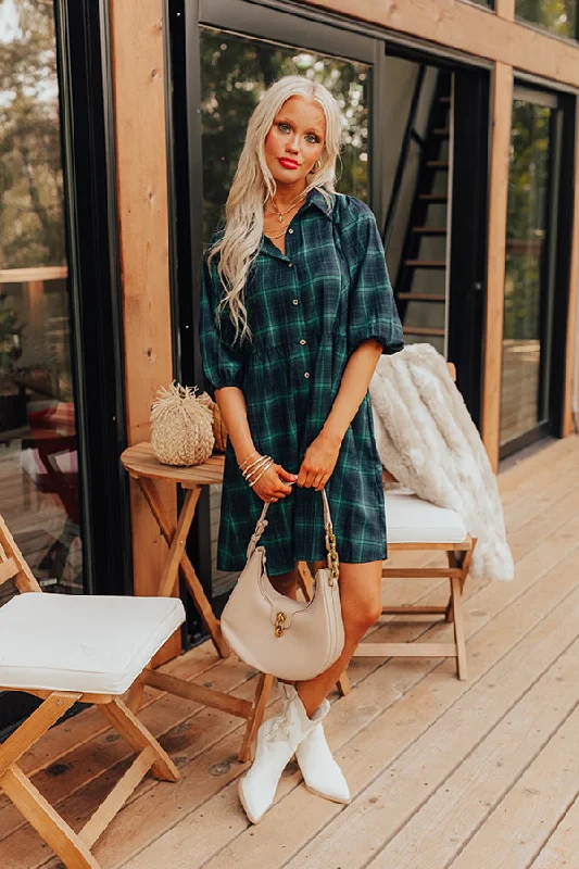 Mini dresses with side slits for a sexy appealPretty And Preppy Plaid Mini Dress