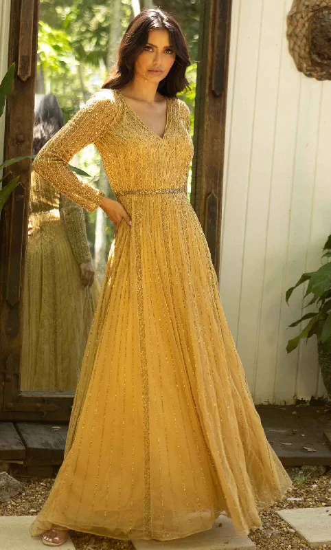 Wedding guest dresses with high - low hems and floral appliquesPrimavera Couture 12010 - Modest Long Sleeve A-line Gown Wedding guest dresses with high - low hems and floral appliquesPrimavera Couture 12010 - Modest Long Sleeve A-line Gown