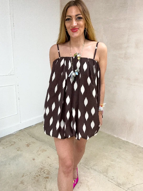 Mini dresses with pocket details for added functionalityPuffball Mini Dress In Brown Mini dresses with pocket details for added functionalityPuffball Mini Dress In Brown