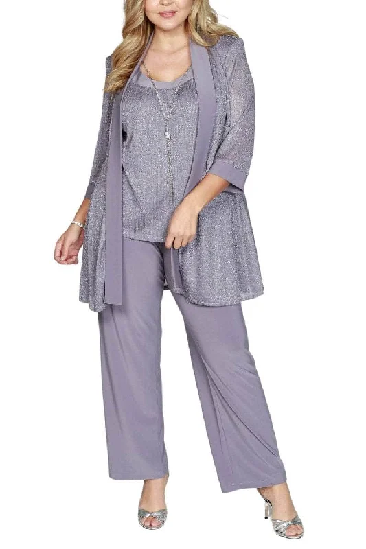 Sleeveless wedding guest dresses with ruffled hemsR&M Richards 1782W - Three Piece Mother of the Bride Pantsuit