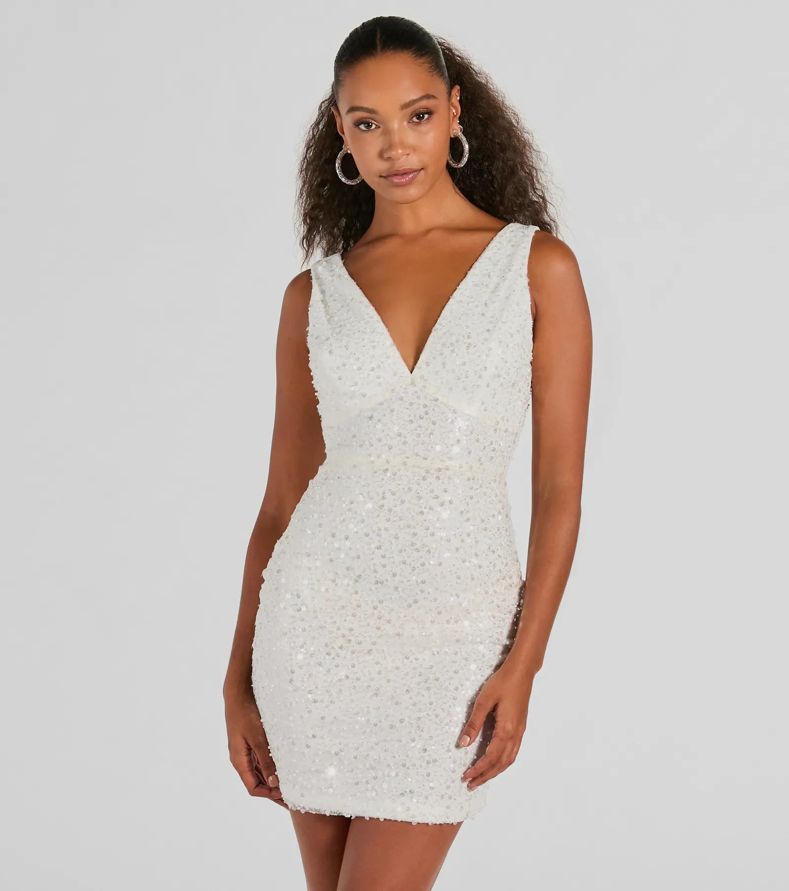 Animal print mini dresses for a bold statementReady To Sparkle V-Neck Bodycon Sequin Mini Dress