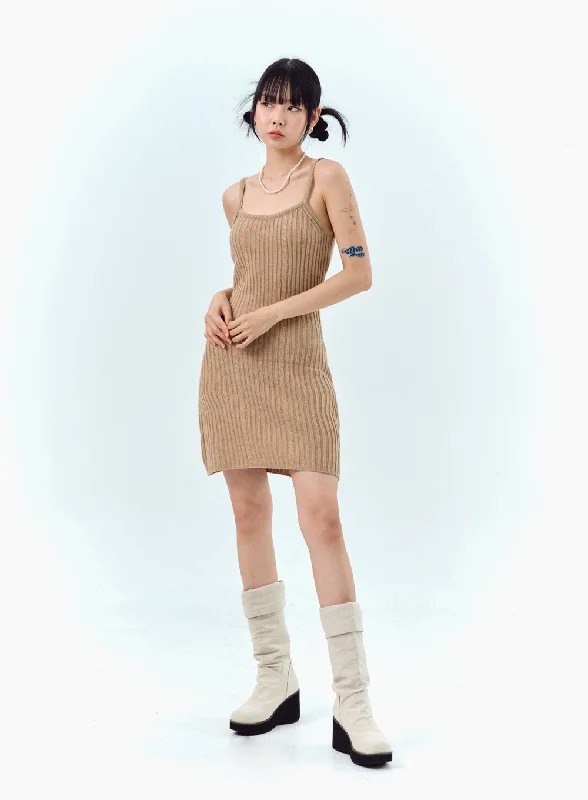 Denim mini dresses with distressed detailsRibbed Sleeveless Mini Dress IG311