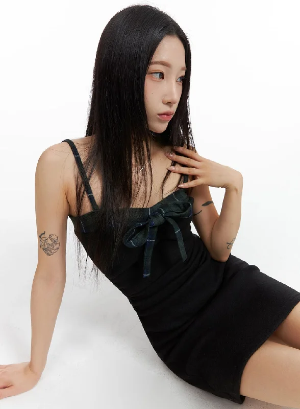 Mini dresses with pocket details for added functionalityRibbon Check Mini Dress CJ408 Mini dresses with pocket details for added functionalityRibbon Check Mini Dress CJ408