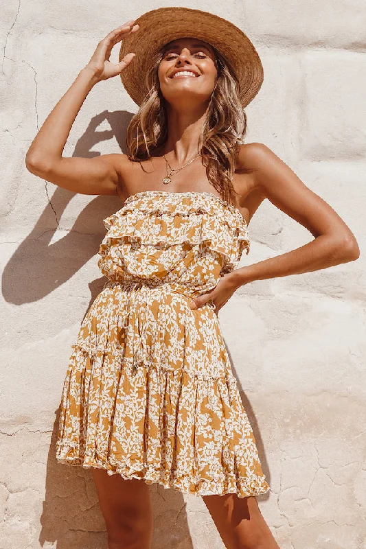 Mini dresses with belted waists for a defined silhouetteRun Away Dress Mustard